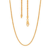 22K Gold 24 Inches Solid Rope Chain
